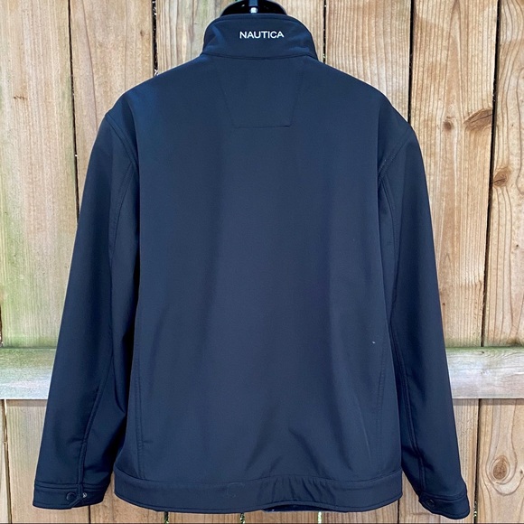Nautica Softshell Zip Front Black Jacket EUC - Picture 4 of 13